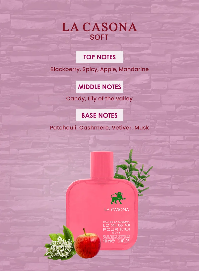 عطور مهابوب عطر لا كاسونا سوفت بالتوت الأسود والتفاح وزنبق الوادي ونجيل الهند والمسك، 100 مل