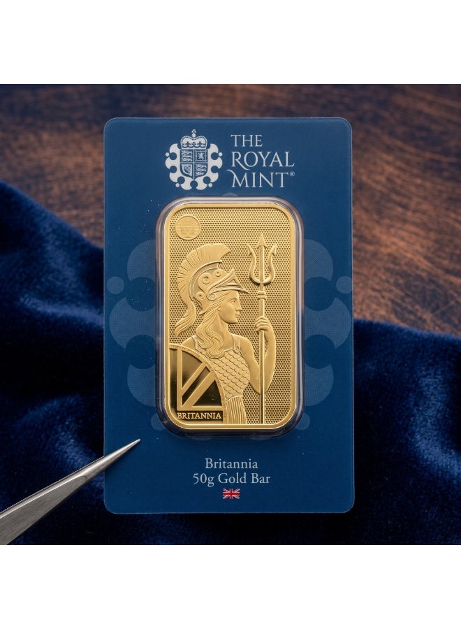 The Royal Mint Britannia 50g Fine Gold Bar 999.9 Purity | UK Minted | Secure Blister Packaging - Image 5