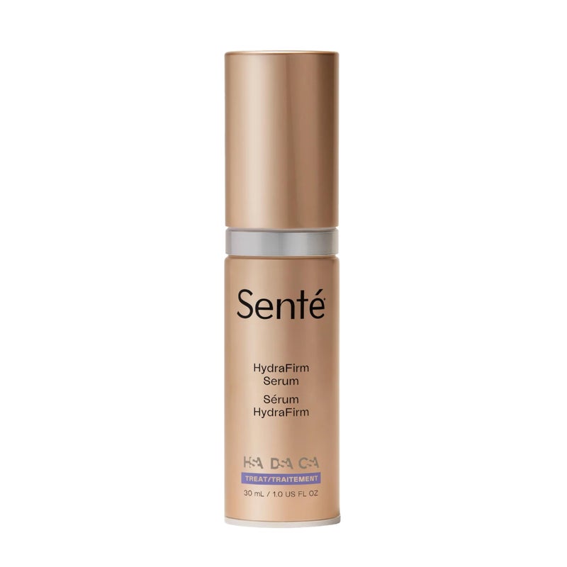 Sent HydraFirm Serum  Supports Collagen and Elastin Production  Restores Firmness and Volume  Formulated with Patented HSA and Peptides  1 Fl Oz