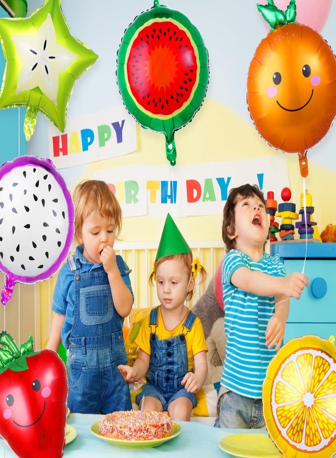 DSLSQD 18 Pics Fruit Balloons, Tropical Fruit Party Decorations with Ribbon and Straw, Aluminum Foil Balloons for Wedding, Birthday, Baby Shower - Image 5