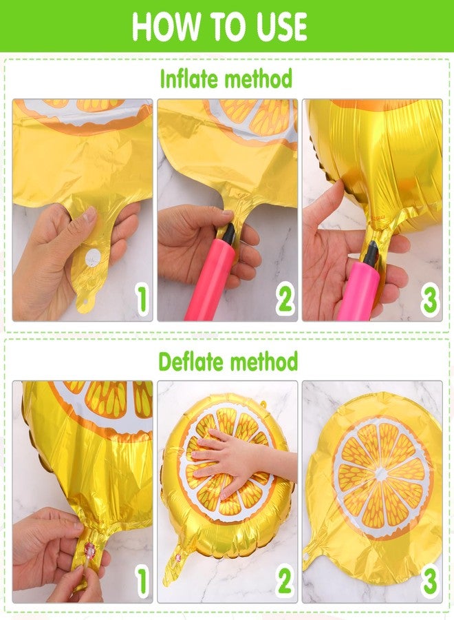 DSLSQD 18 Pics Fruit Balloons, Tropical Fruit Party Decorations with Ribbon and Straw, Aluminum Foil Balloons for Wedding, Birthday, Baby Shower - Image 4