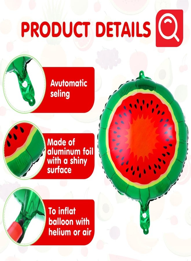 DSLSQD 18 Pics Fruit Balloons, Tropical Fruit Party Decorations with Ribbon and Straw, Aluminum Foil Balloons for Wedding, Birthday, Baby Shower - Image 3