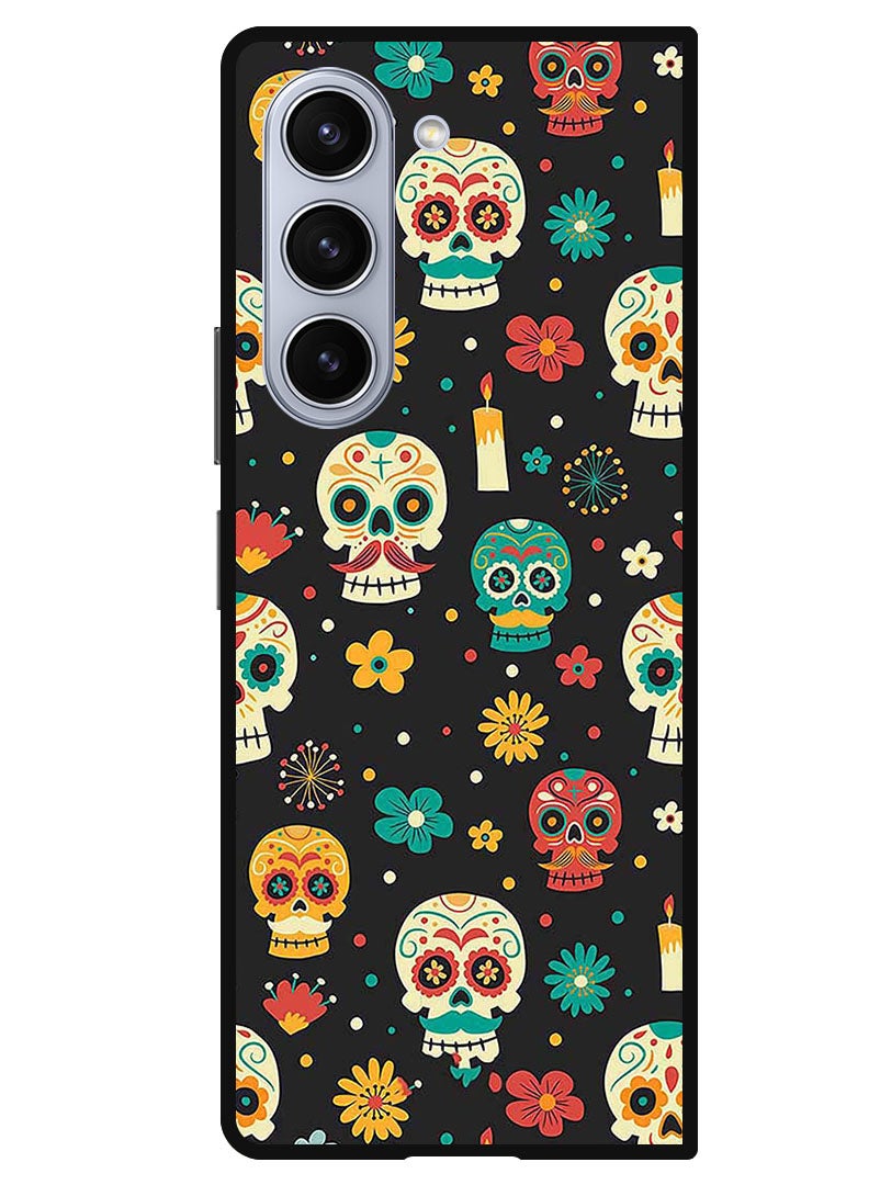 Theodor Protective Case Anti Scratch Shock Proof Bumper Cover For Samsung Galaxy Z Fold 5 Skeleton Patterns - Image 1