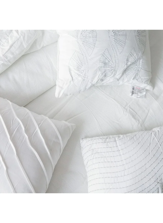 دانوب هوم SS24 Allure Bahira 7 -Piece Super King Super Soft Comforter Set Super King Bedding Set Super Soft Bedding Set 260x260 Cm White