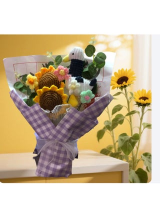 Handmade Crochet Sunflowers and Roses Artificial Flower Bouquet - Unique Gift for Home Decor, Weddings, Birthdays - pzsku/ZCAC1E828452F8542E644Z/45/1757938790/6563ba59-bb83-4f5c-b4ec-46cde9879c7a