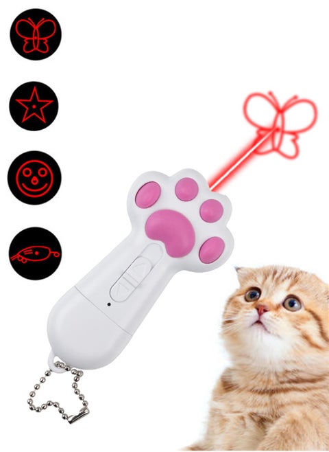 Interactive Cat Toys for Indoor Cats and Dogs,USB Rechargeable Cat Teaser Toy for Chasing and Exercise,Rechargeable Cat Laser Toy,Cat Paw Footprints, Infrared Laser Pattern, Laser Cat Teaser Stick