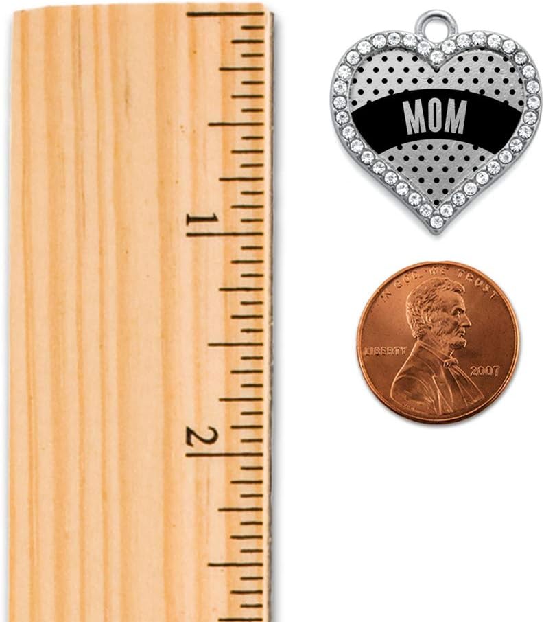 Inspired Silver - Black Polka Mom - Silver Christmas Ornament - Open Heart Charm Christmas Tree Ornament with Cubic Zirconia - Holiday Hanging Decoration - Image 1