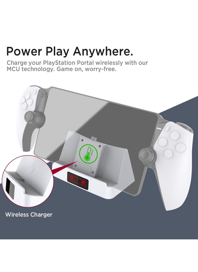 Generic Charging Dock Station for Playstation Portal, Remote Player with LED Indicator and USB C Charging Cable, Stand Holder Charging Station Accessories for Playstation 5 Portal Console (White)  - Image 5