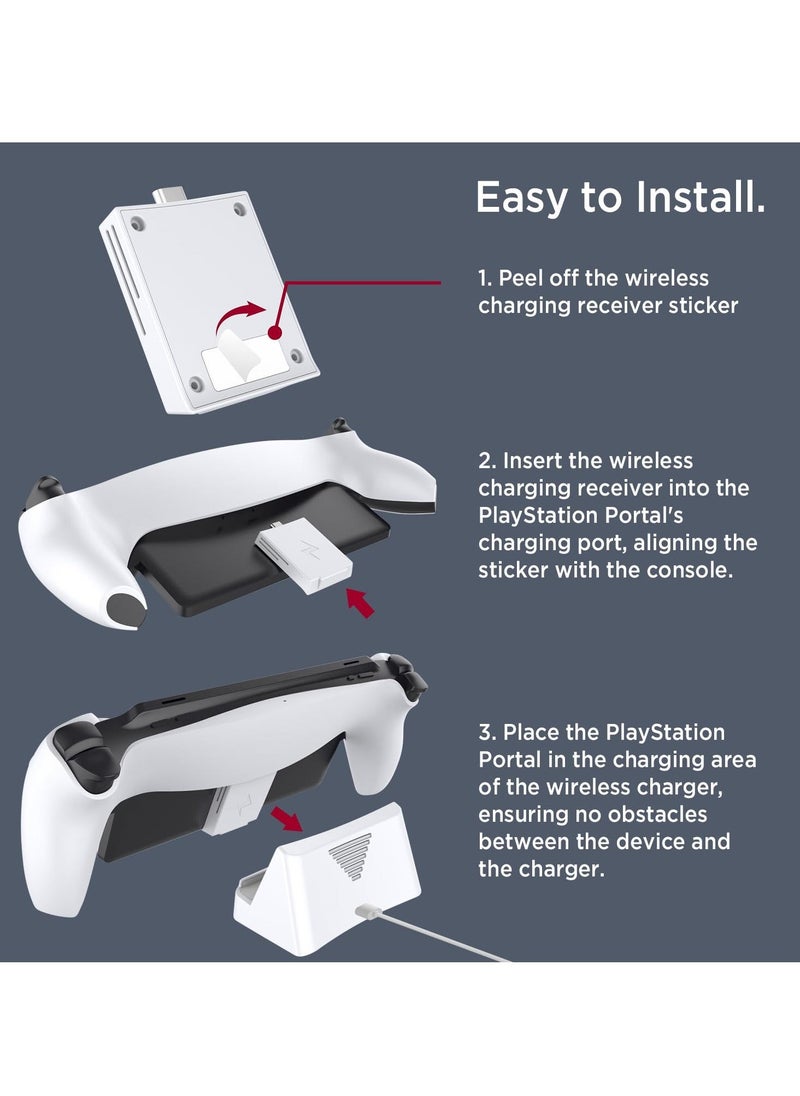 Generic Charging Dock Station for Playstation Portal, Remote Player with LED Indicator and USB C Charging Cable, Stand Holder Charging Station Accessories for Playstation 5 Portal Console (White)  - Image 4