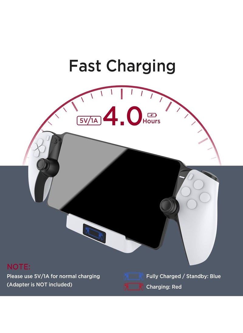 Generic Charging Dock Station for Playstation Portal, Remote Player with LED Indicator and USB C Charging Cable, Stand Holder Charging Station Accessories for Playstation 5 Portal Console (White)  - Image 2