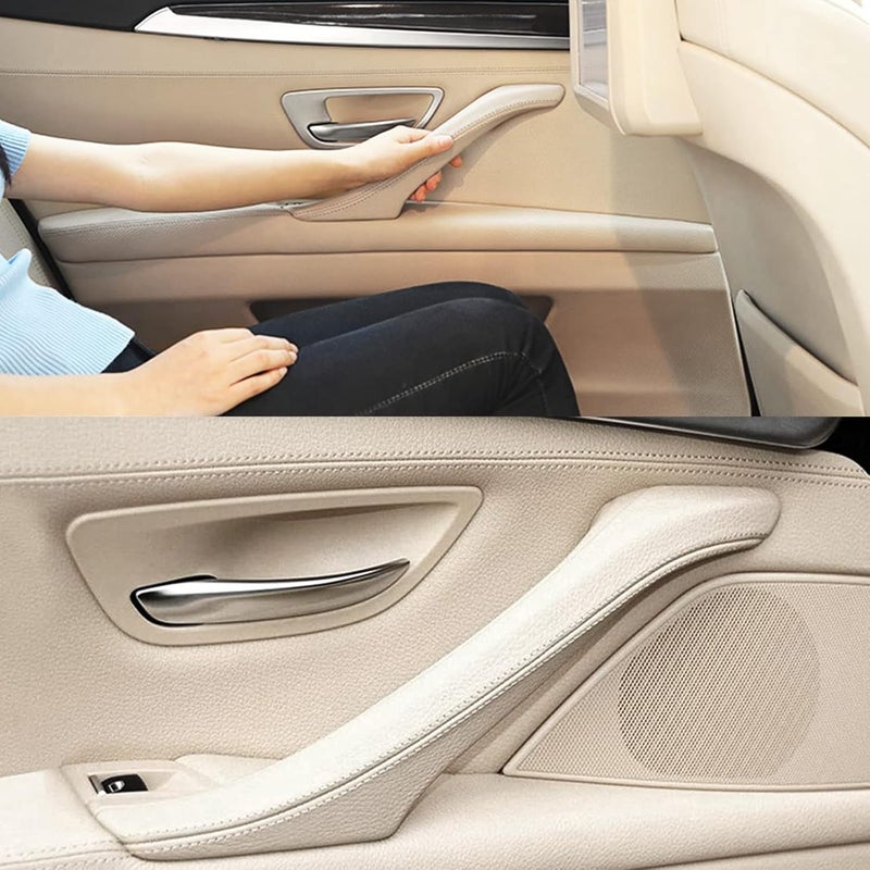 LIMBQS مقبض تشذيب الباب الداخلي ومقبض تعديل نافذة الباب الداخلي لسيارة BMW F10 F11 F18 لسلسلة BMW 5 (أبيض كريمي) - Image 3