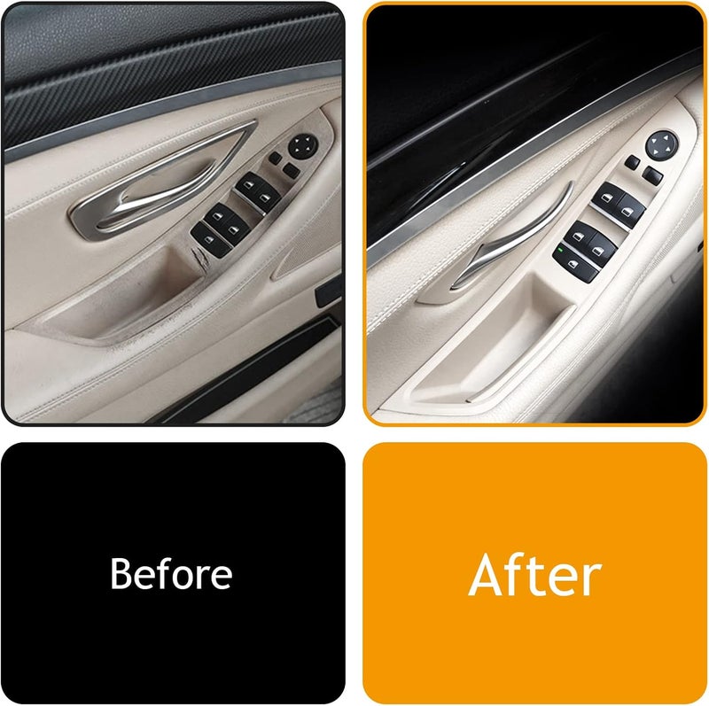 LIMBQS مقبض تشذيب الباب الداخلي ومقبض تعديل نافذة الباب الداخلي لسيارة BMW F10 F11 F18 لسلسلة BMW 5 (أبيض كريمي) - Image 5