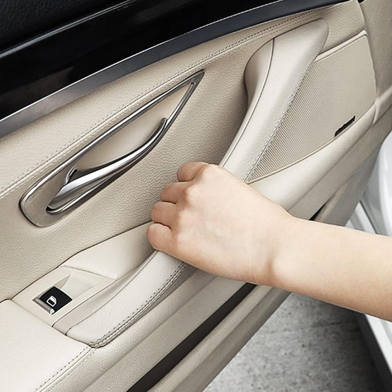 LIMBQS مقبض تشذيب الباب الداخلي ومقبض تعديل نافذة الباب الداخلي لسيارة BMW F10 F11 F18 لسلسلة BMW 5 (أبيض كريمي) - Image 2