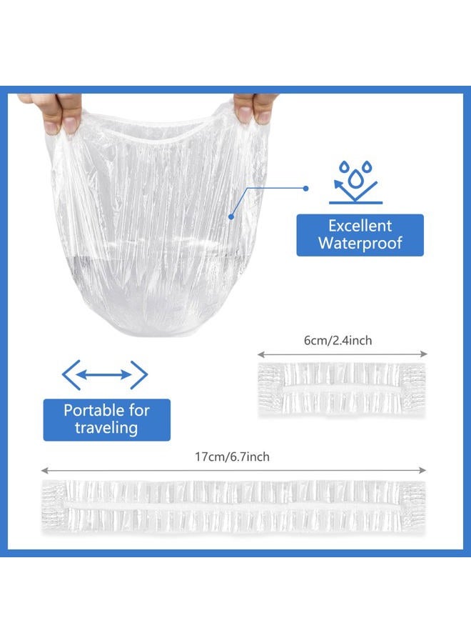 MORGLES 50 Pcs Ear Covers for Shower with 80 Pcs Shower Caps, Waterproof Ear Covers and Large Disposable Plastic Caps for Bathing, Hair Dye, Conditioning in Home Hotel Travel - Image 4