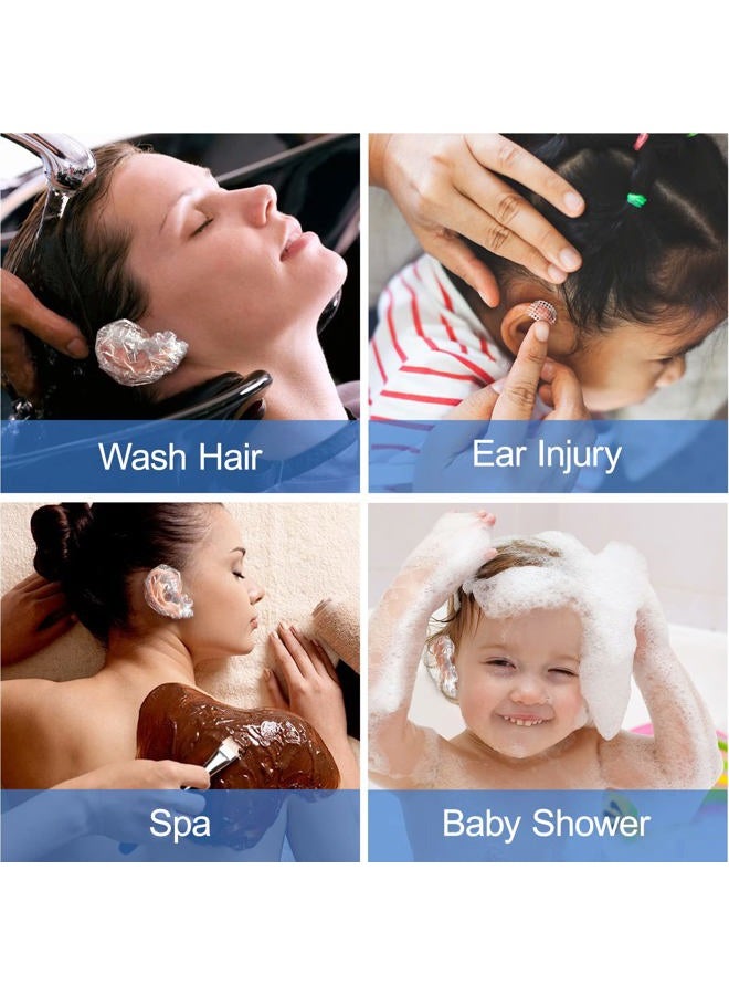 MORGLES 50 Pcs Ear Covers for Shower with 80 Pcs Shower Caps, Waterproof Ear Covers and Large Disposable Plastic Caps for Bathing, Hair Dye, Conditioning in Home Hotel Travel - Image 5
