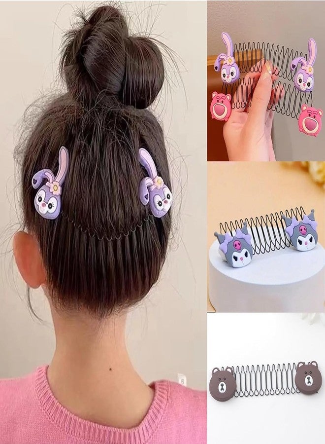 VUNIO Small Cartoon Kids Hair Clips - 2 PCS Invisible Stretchable Creaseless Hairpins for Girls - Non-Slip Bangs Comb Clips, Cute Hair Accessories, No Mark Hair Barrettes for Toddlers & Children - Image 5