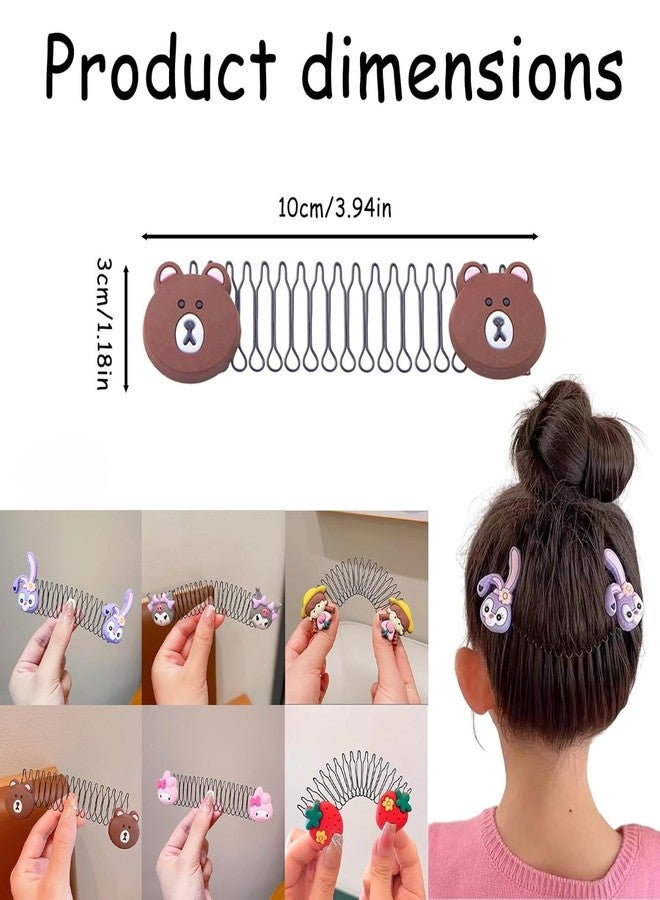 VUNIO Small Cartoon Kids Hair Clips - 2 PCS Invisible Stretchable Creaseless Hairpins for Girls - Non-Slip Bangs Comb Clips, Cute Hair Accessories, No Mark Hair Barrettes for Toddlers & Children - Image 2
