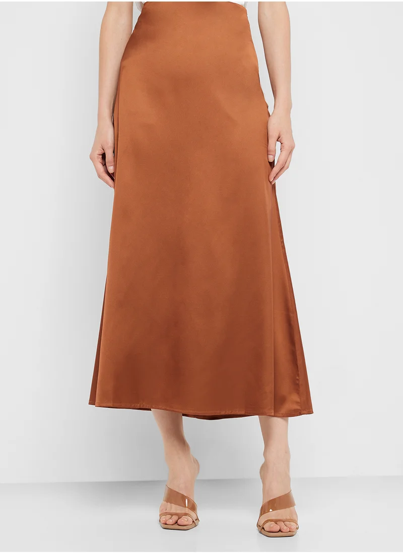 ELLA Long Satin Skirt