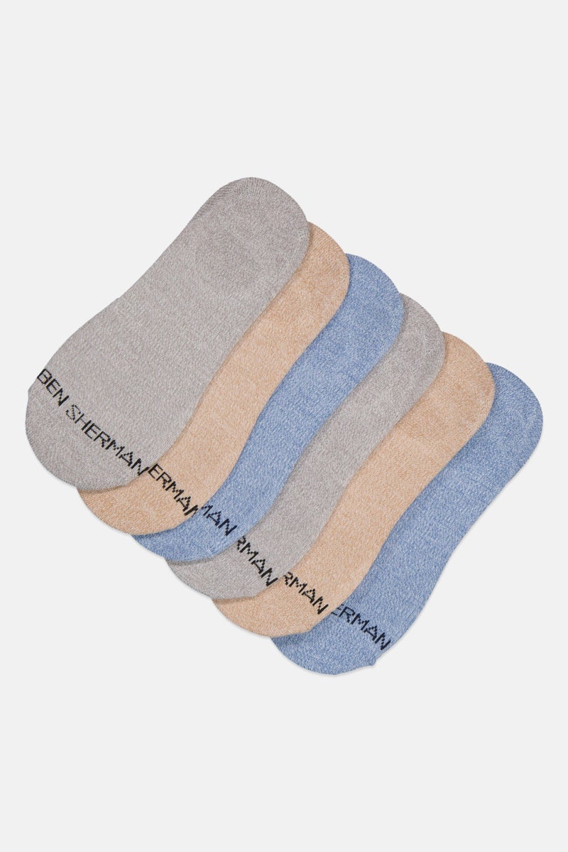 Ben Sherman Men 6 Pairs Brand Logo No Show Cut Socks, Multicolor  - Image 1