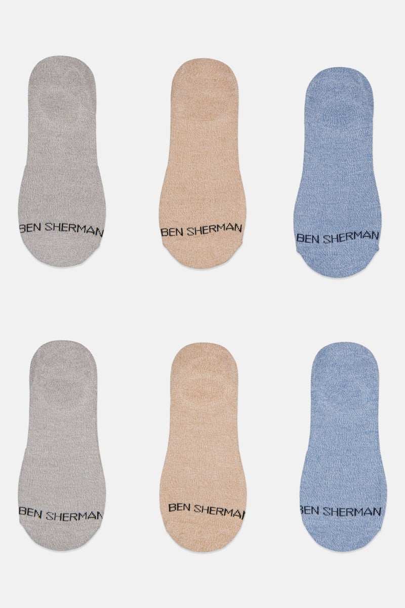 Ben Sherman Men 6 Pairs Brand Logo No Show Cut Socks, Multicolor  - Image 2