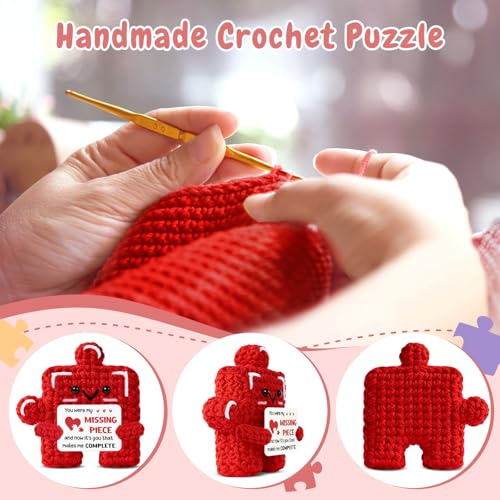 Sayregifty Heartfelt Gifts for Girlfriend Wife Her, Handmade Crochet Puzzle Piece Plush, Cute Romantic I Love You Gift Valentines Anniversary Meaningful Gifts for Girlfriend Her Wife - Image 4