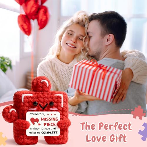 Sayregifty Heartfelt Gifts for Girlfriend Wife Her, Handmade Crochet Puzzle Piece Plush, Cute Romantic I Love You Gift Valentines Anniversary Meaningful Gifts for Girlfriend Her Wife - Image 5