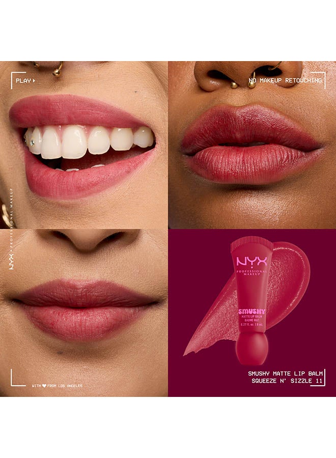 NYX PROFESSIONAL MAKEUP Smushy Matte Lip Balm, Soft Diffused Color, Matte FinishSqueeze N' Sizzle - Image 2