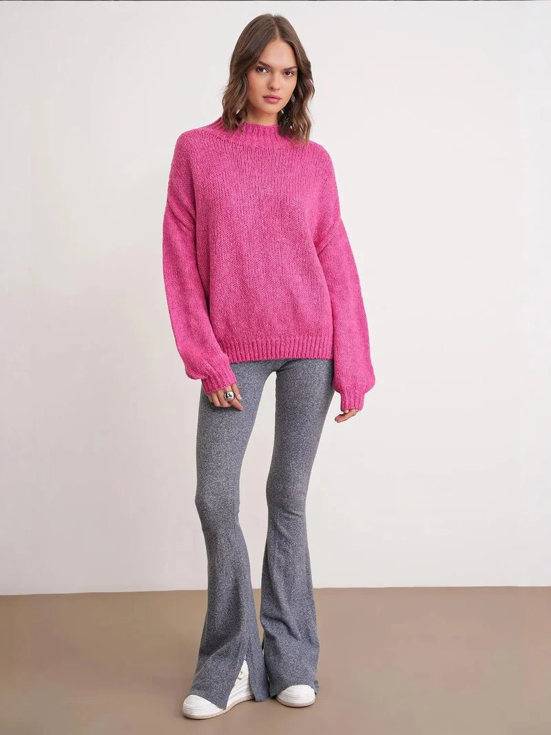 ميكسراي سترة سميكة محبوكة بياقة دائرية بقصة مريحة من ميكسراي