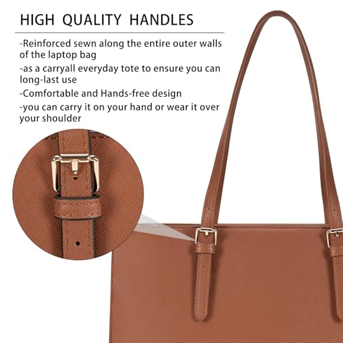 NUBILY Laptop Bag for Women Waterproof Lightweight Leather 15.6 Inch Computer Tote Bag Business Office Briefcase Large Capacity Handbag Shoulder Bag Professional Office Work Bag - Image 5