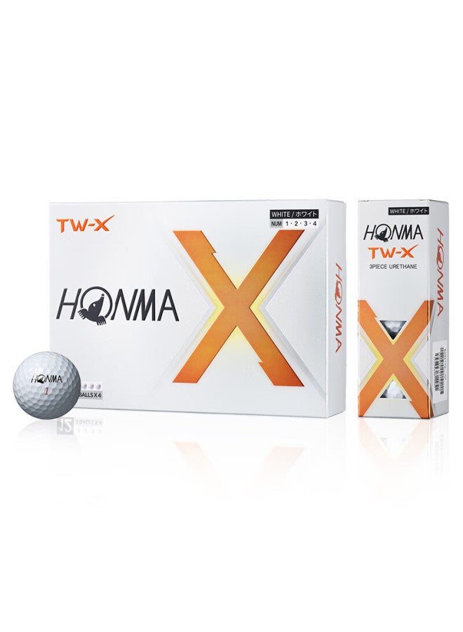 Honma Tw-x Golf Ball, Three-layer Ball, Upgraded Long-distance U Ball, Compeion Ball, Second-stage Ball, White