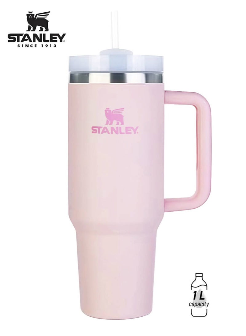 Stanley Quencher H2.0 FlowState Stainless Steel Vacuum Insulated Tumbler with Lid and Straw for Water, Iced Tea or Coffee, Smoothies and More, 40 Ounces Stainless Steel - Image 1