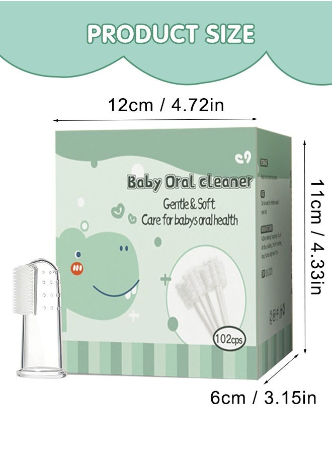 Super ZYouth - 102PCS Baby Tongue Cleaner, Newborn Oral Cleaner, Infant Toothbrush, Mouth Cleaner for 0-36 Months Baby with One Finger Toothbrush - Image 1