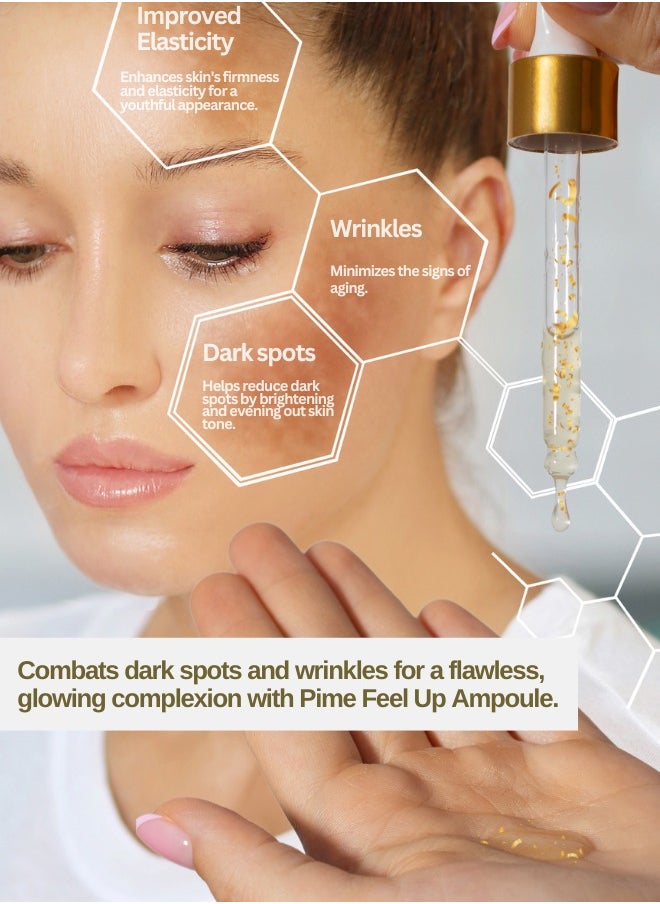 pime - Ampoule Feelup Gold 50g - Gold-Enriched Ampoule for Firmness, Radiance & Moisture, Anti-Aging Skincare for Glowing Skin - Image 1
