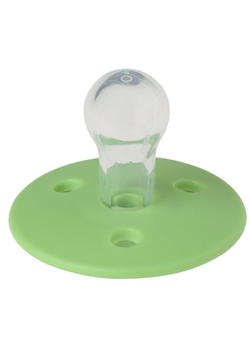 Mininor Round Pacifier Silicone 6 Months Apple Green
