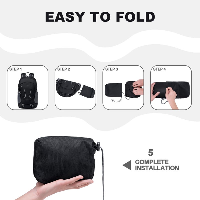 MIYCOO Backpack - Ultra Lightweight Packable Backpack for Travel Camping, Hiking Back Pack Waterproof Foldable Daypack for Men Women Black - Image 5