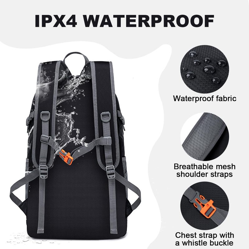 MIYCOO Backpack - Ultra Lightweight Packable Backpack for Travel Camping, Hiking Back Pack Waterproof Foldable Daypack for Men Women Black - Image 4