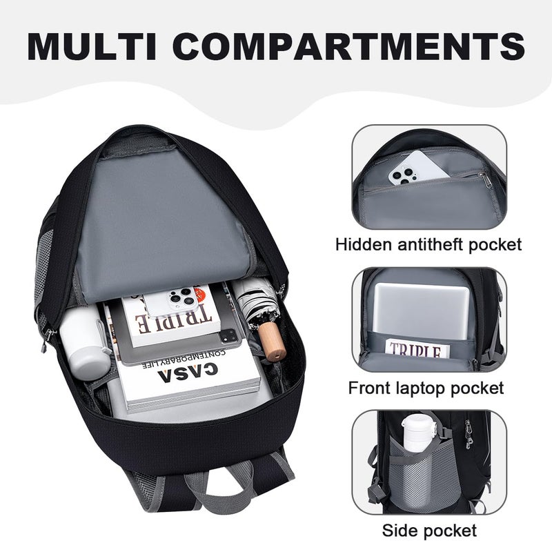 MIYCOO Backpack - Ultra Lightweight Packable Backpack for Travel Camping, Hiking Back Pack Waterproof Foldable Daypack for Men Women Black - Image 3