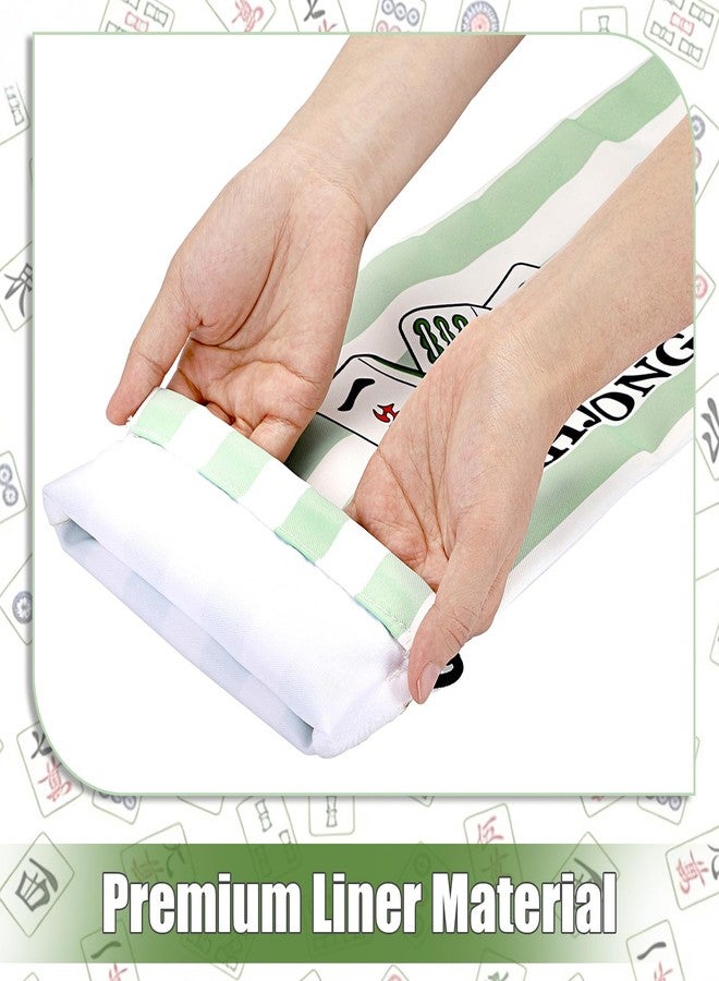 BTSKY 2 Pcs Empty Mahjong Bags for Tiles and Racks 22.8 x 6.7 Inches Portable Mahjong Rack Bag Mahjong Accessories Carrying Bag Drawstring Protective Sleeve for Rack Pushers Party Travel, Green - Image 5