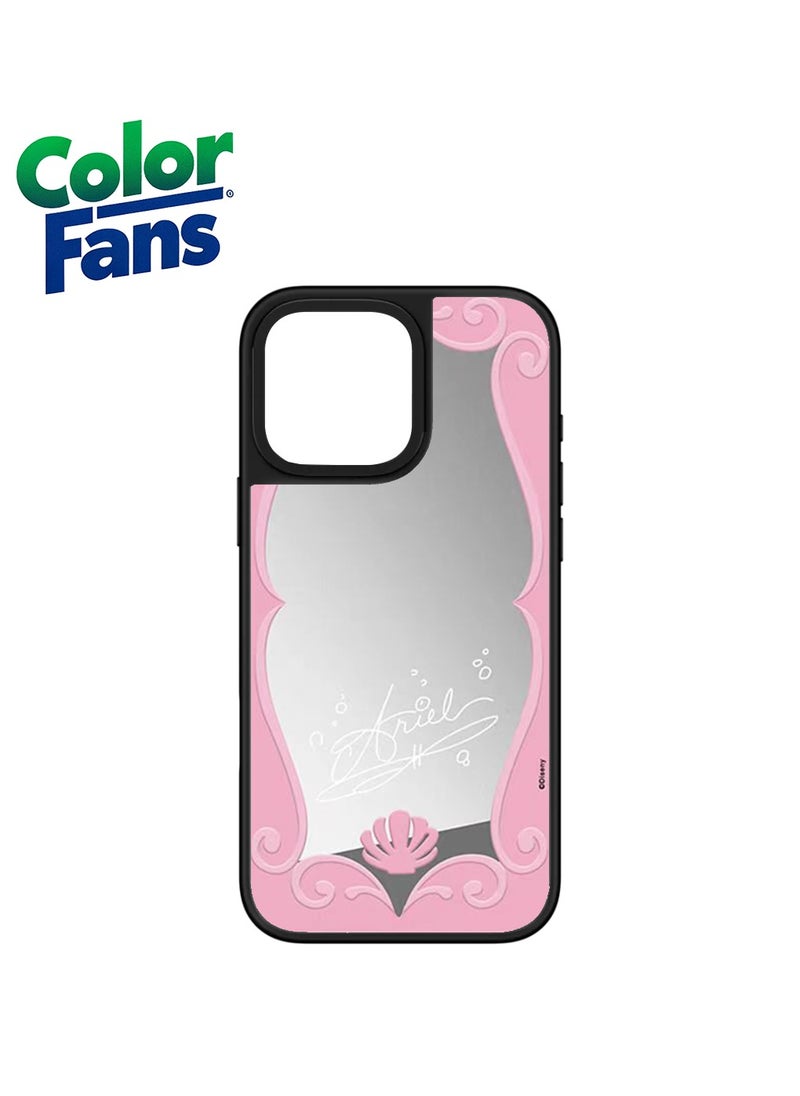 Color Fans - iPhone 12 Pro Max Princess Inspired Mirror Phone Case  - Elegant Pink Frame with Mirror Finish - Image 1