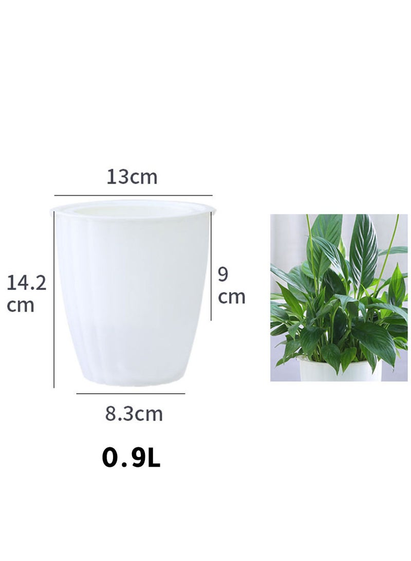 حوض زرع بنظام ري مائي ذاتي ابيض 0.9 لتر