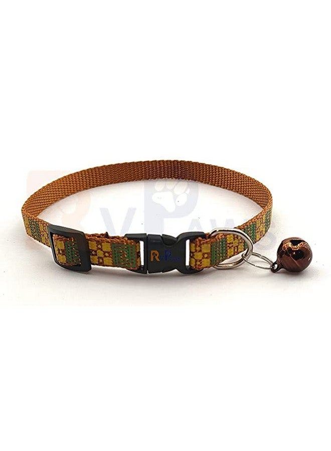 10 Mm Puppy Collar And Leash Set - Puppy Printed Adjustable Nylon Collar With Leash For Cat And Puppy, Quick Release And Breathable Collar With Bell For Puppies, Small Dog & Cat (Golden) - Image 5