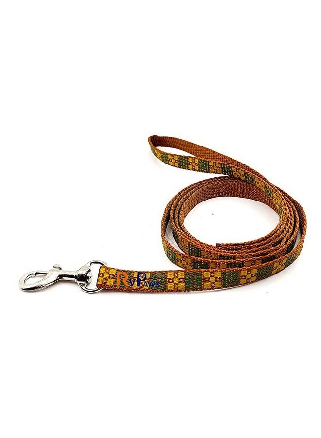 10 Mm Puppy Collar And Leash Set - Puppy Printed Adjustable Nylon Collar With Leash For Cat And Puppy, Quick Release And Breathable Collar With Bell For Puppies, Small Dog & Cat (Golden) - Image 3