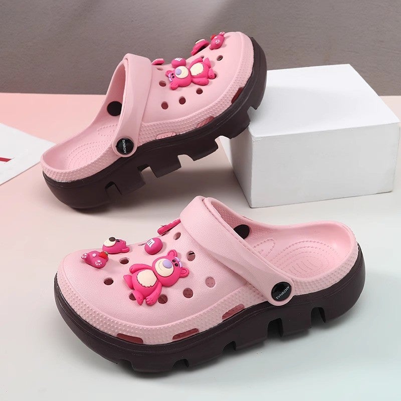 Croc Shoes Men'S Outer Wear Beach Shoes Non-Slip Casual Breathable Couple Toe-Toe Slippers Summer Strawberry Bear Sandals For Women - Image 4