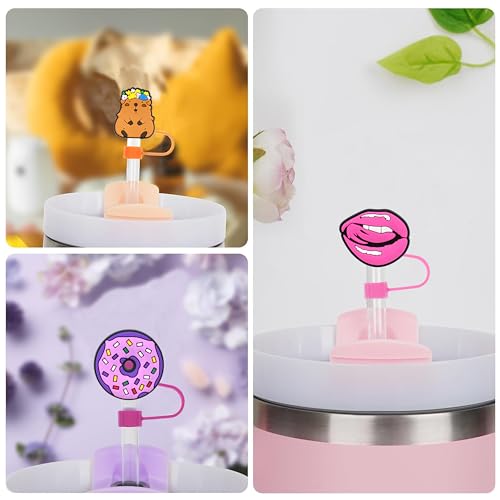 Ibuclein 50PCS Straw Toppers for Stanley Cup Random Different Straw Covers Cap for Tumbler Bulk Cute Funny Stanley Cup Accessories fit 0.4in/10mm and 30&40 Oz Stanleys Tumbler Straws Protector for Party gifts - Image 5