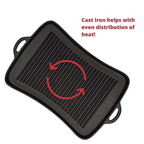Jim Beam Cast Iron Fajita Pan with Wooden Trivet, Pre-Seasoned Ideal for Barbecuing and Camping, Large, Black,JB0206 - Image 5