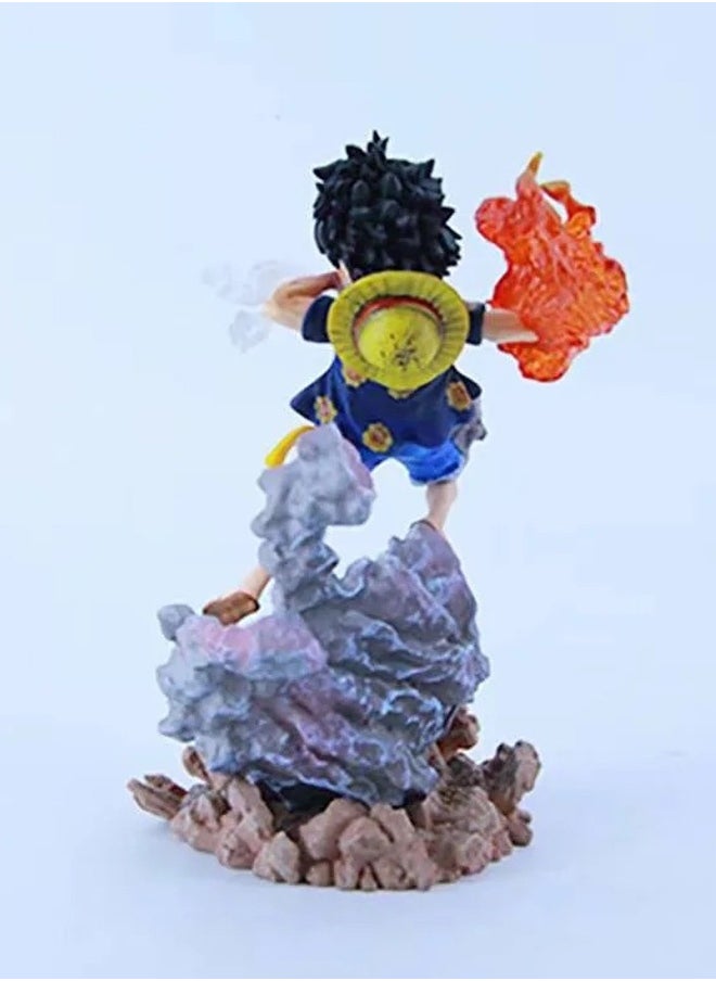 One Piece One Piece Gear 2 Fire Fist Luffy Action Figure Decorative Resin Sculpture Home Decor Statue, Art Figurine Home Ornament Decoration for Office, Living Room, Bedroom, Book Shelf, TV Cabinet, Desktop  - Image 1