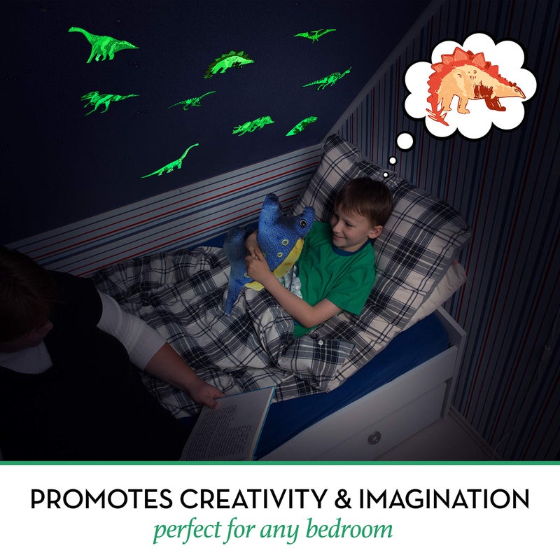 LIDERSTAR Glow in The Dark Dinosaur Wall Decals for Kids â€“ Removable Dino Stickers for Ceiling, Bedroom, Nursery or Playroom â€“ Self-Adhesive Wall Decor, Gift Idea for Boys and Girls, Easy to Apply - Image 4