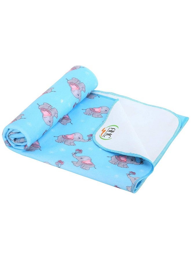 AHC Printed Dry Sheets For Baby Medium Size Soft |Comfortable |Extra Absorbency|Fast Dry (100X70 Cm, Blue, Elephant Print) - Image 2