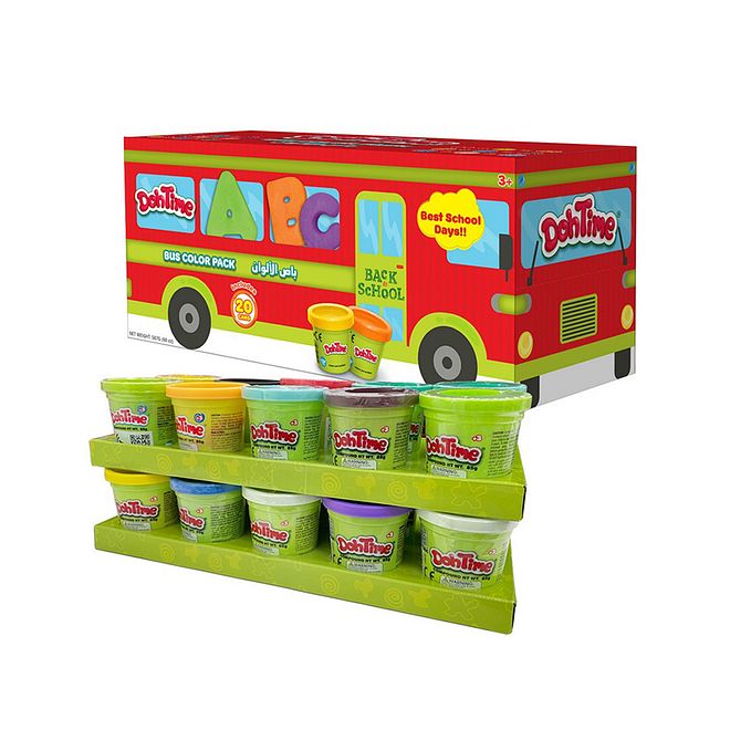 DohTime Bus Color Pack Play Dough ï¿½ 20 Pcs, Creative Play for Kids 3 , Enhances Motor Skills