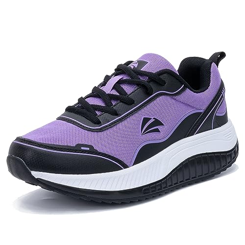 IIV Womens Walking Shoes for Plantar Fasciitis, Arch Support Athletic Tennis Sneakers Orthotic Comfortable Shoes for Standing All Day BlackPurple US 8 - Image 1